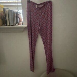 Free People Pink Geometric Pants